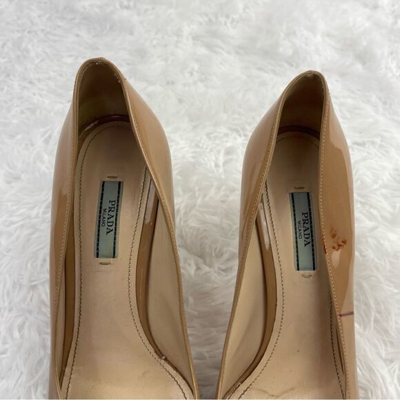 Prada Patent Leather Peep Toe Stiletto Heel Pumps - Picture 7 of 10